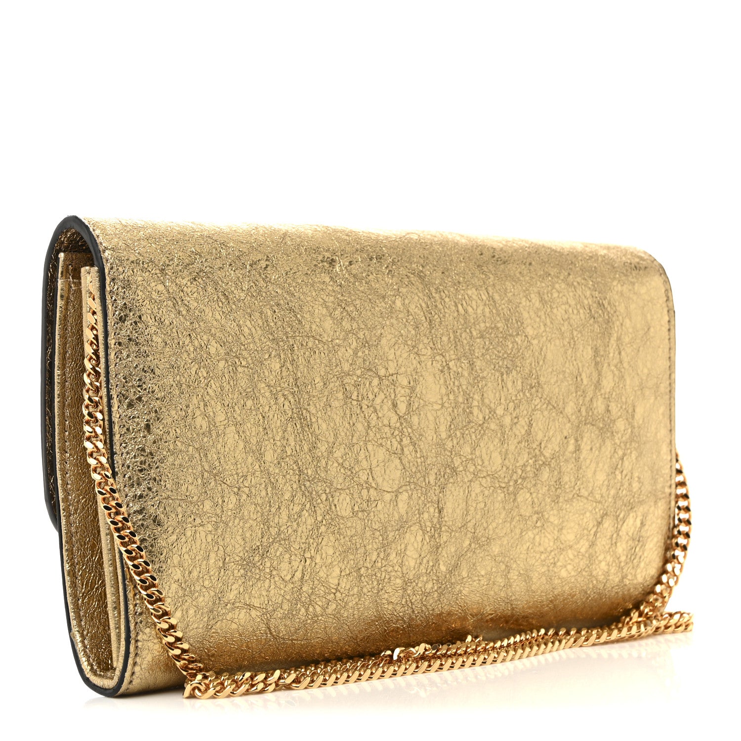 Versace Metallic Lambskin Medusa Wallet On Chain Gold 3 of 10
