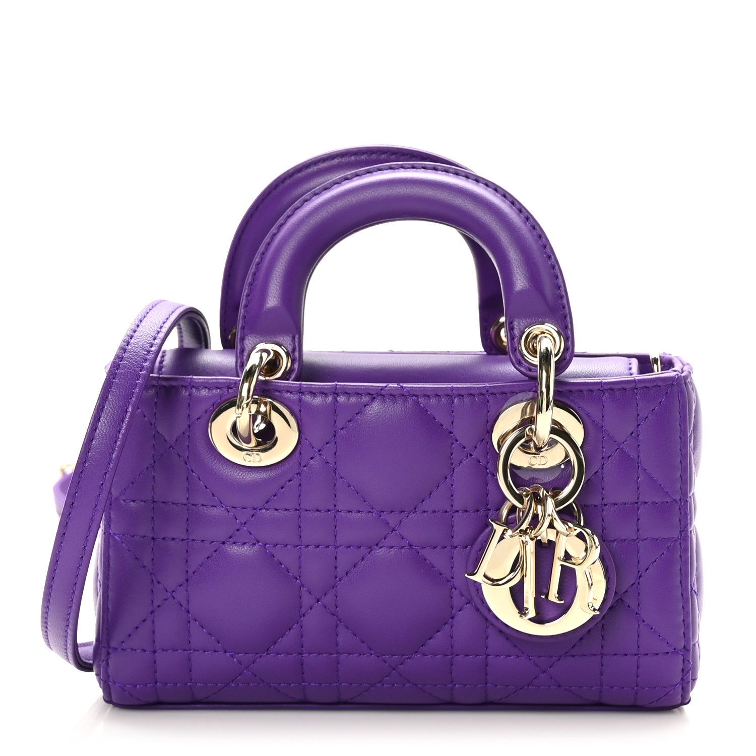 Christian Dior Lambskin Cannage Micro Lady D-Joy Purple 1 of 8