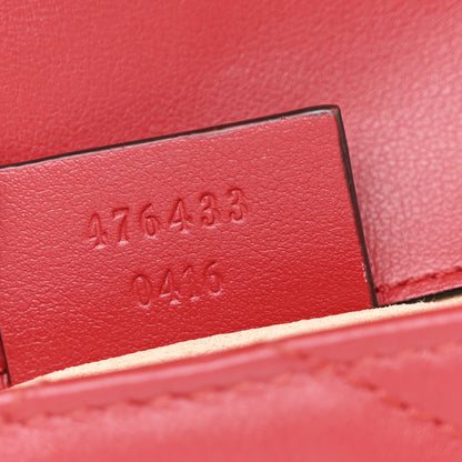 Gucci Calfskin Matelasse Super Mini GG Marmont Shoulder Bag Hibiscus Red 7 of 11