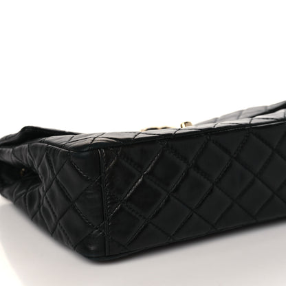 Chanel Washed Lambskin Quilted Maxi Single Flap Black 7 of 9