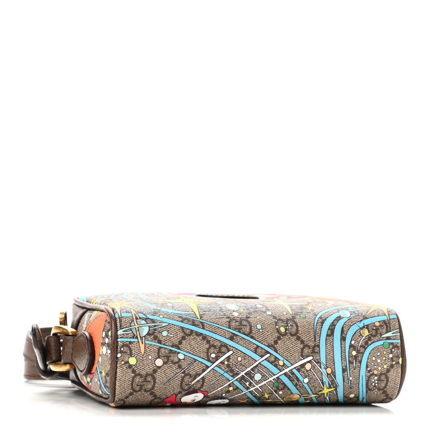 Gucci X DISNEY GG Supreme Monogram Donald Duck Interlocking G Shoulder Bag Beige Multicolor New Acero 4 of 10