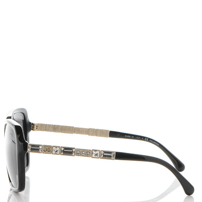 Chanel Baguette Crystal Polarized Square Sunglasses 5308-B Black 3 of 8