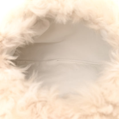 Bottega Veneta Shearling Lambskin The Pouch Chain White 5 of 11