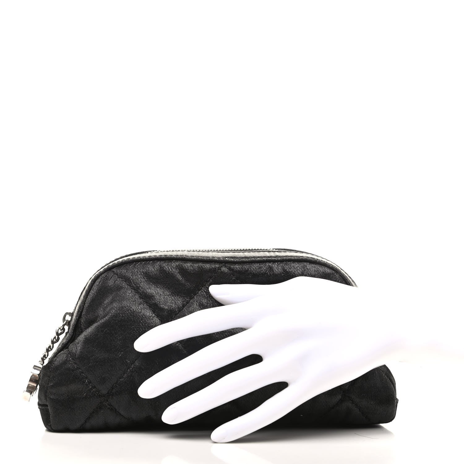 Chanel Coated Canvas Biarritz Cosmetic Case Black 2 of 10