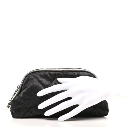 Chanel Coated Canvas Biarritz Cosmetic Case Black 2 of 10