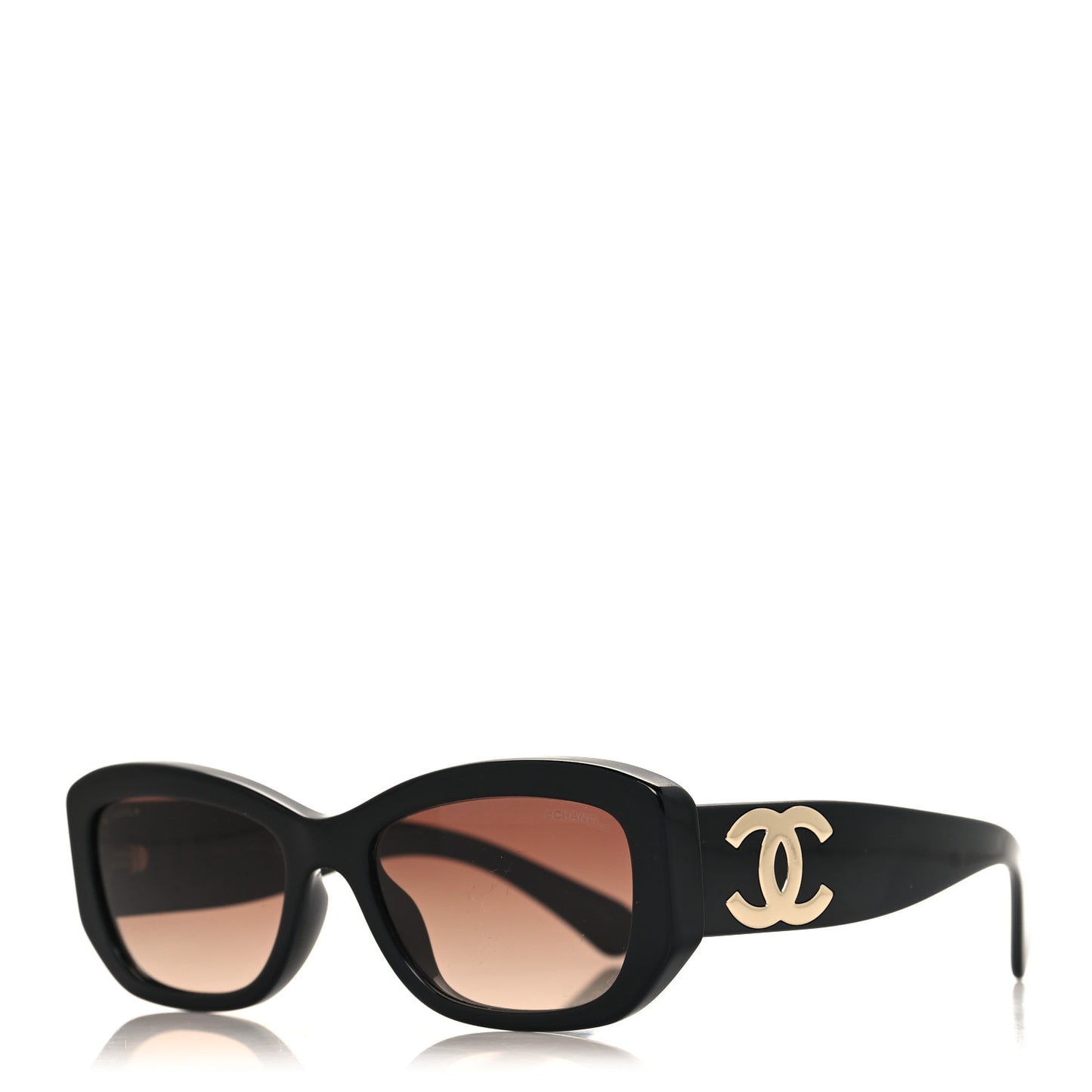 Acetate Rectangle Sunglasses 5493-A Black Brown