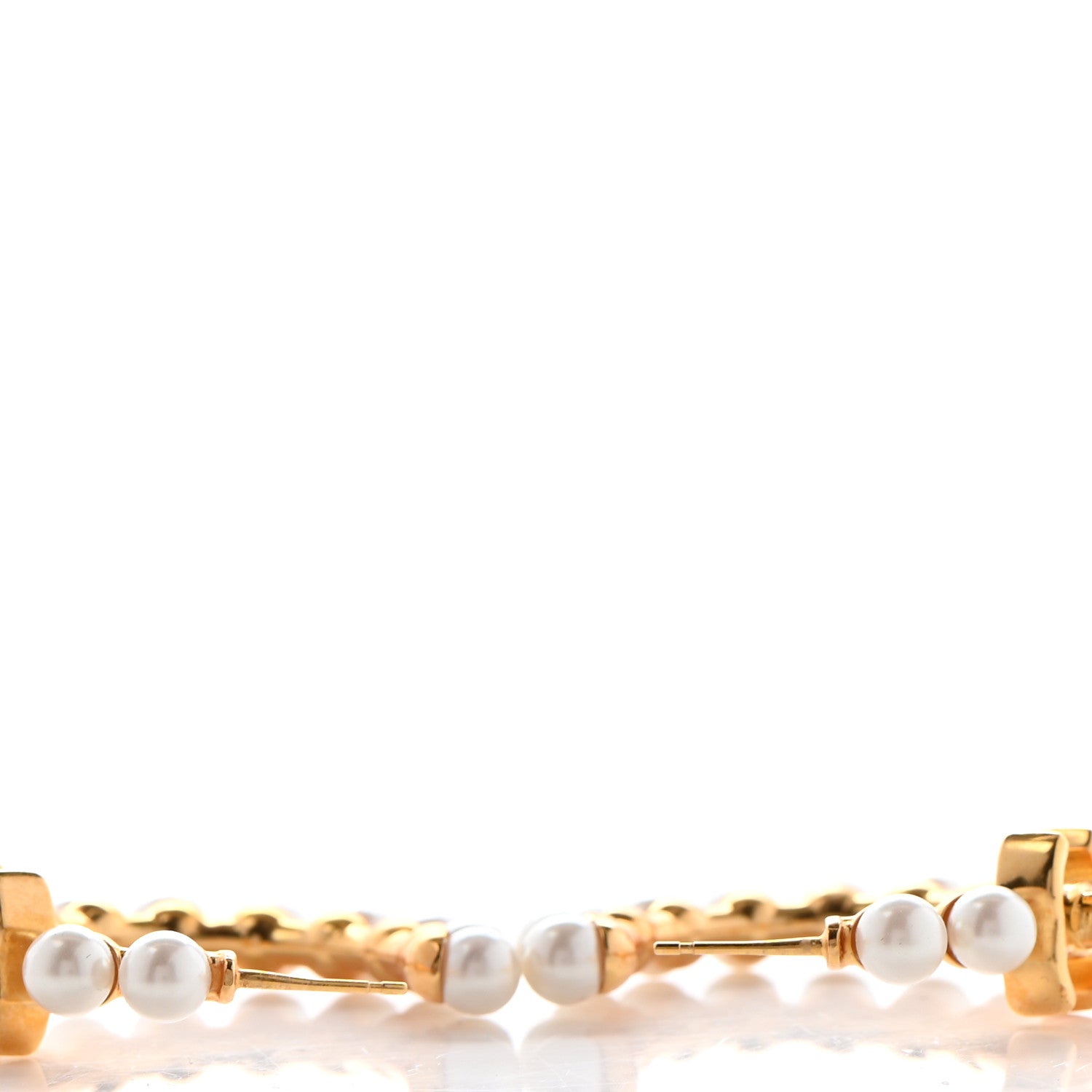 Chanel Pearl CC More Is More Small Hoop Earrings Gold 6 of 6