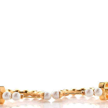 Chanel Pearl CC More Is More Small Hoop Earrings Gold 6 of 6