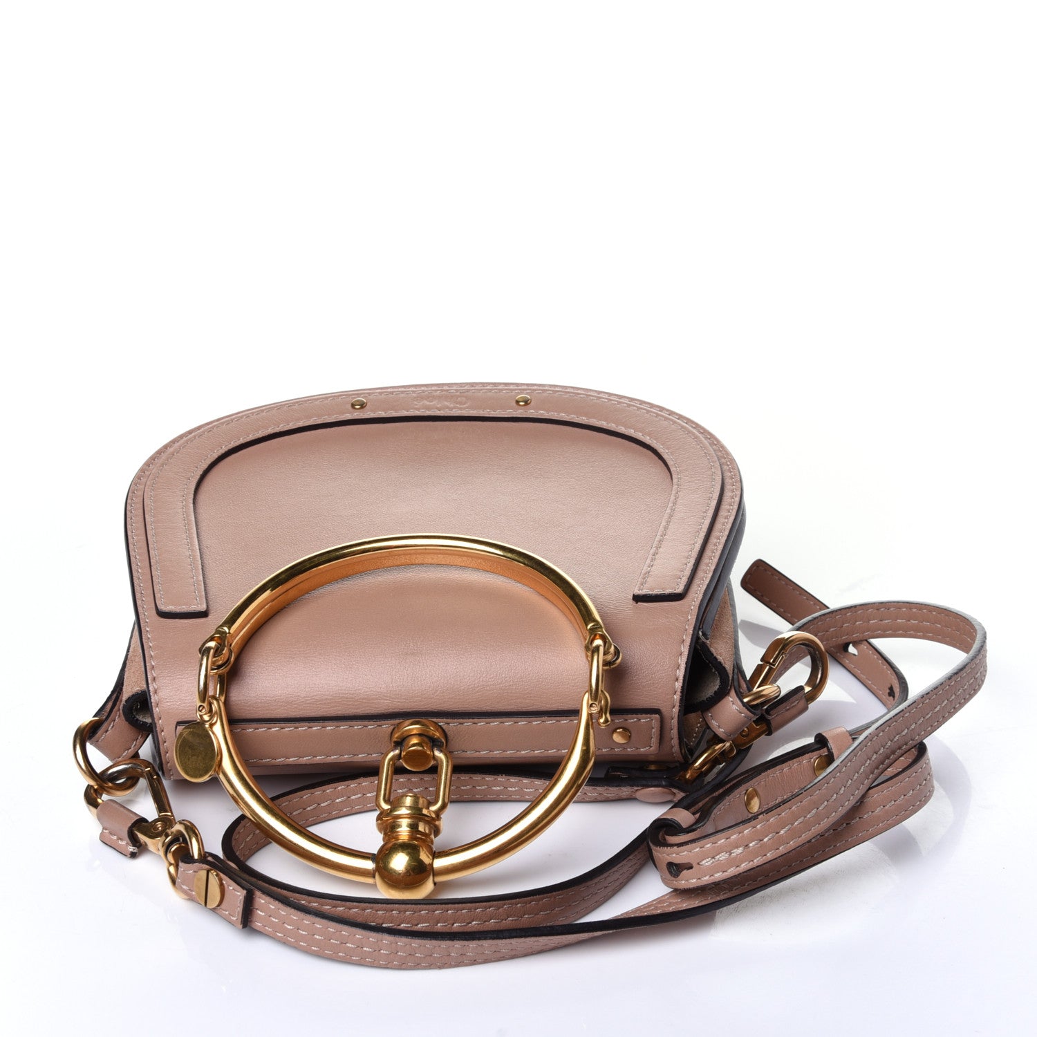 Chloe Calfskin Suede Small Nile Bracelet Bag Biscotti Beige 10 of 13