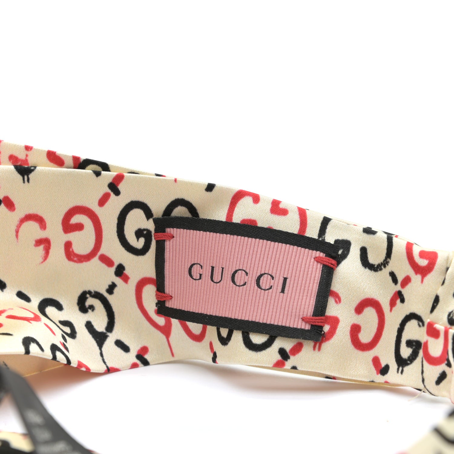 Gucci Silk GucciGhost Print Duchesse Headband White 4 of 5