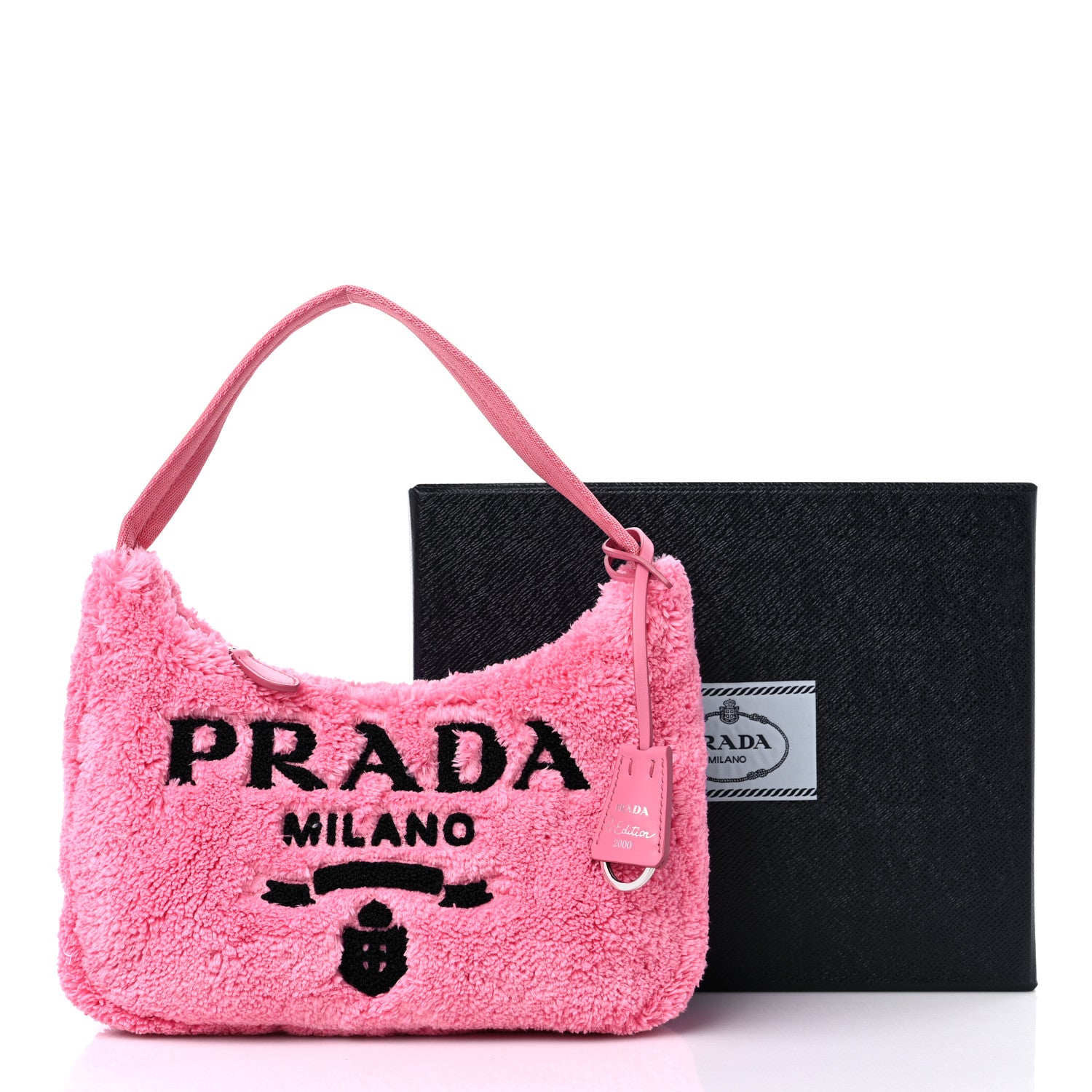 Prada Terry Cloth Mini Re-Edition 2000 Bag Petalo Black 10 of 10