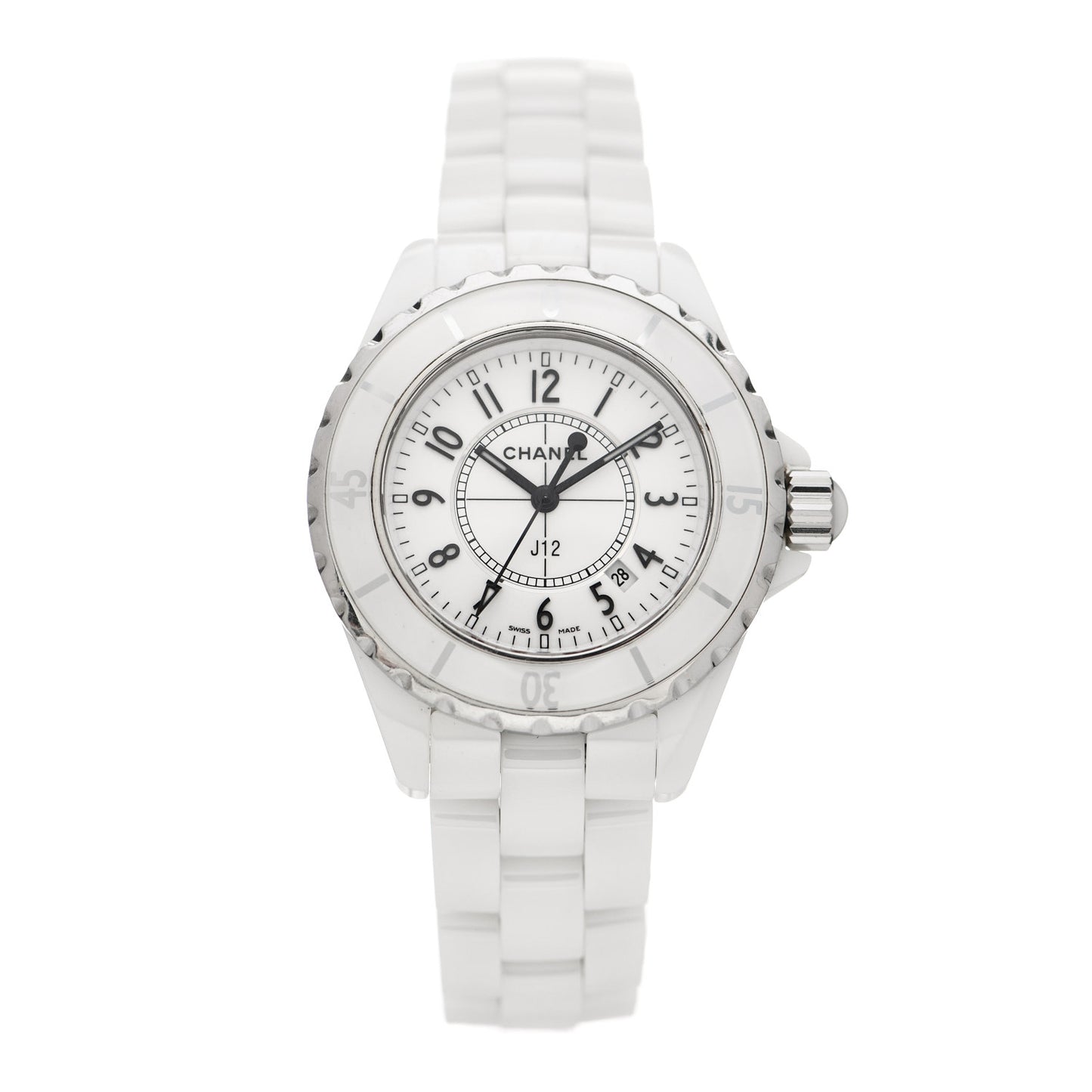 Stainless Steel Ceramic 33mm J12 Quartz Watch White