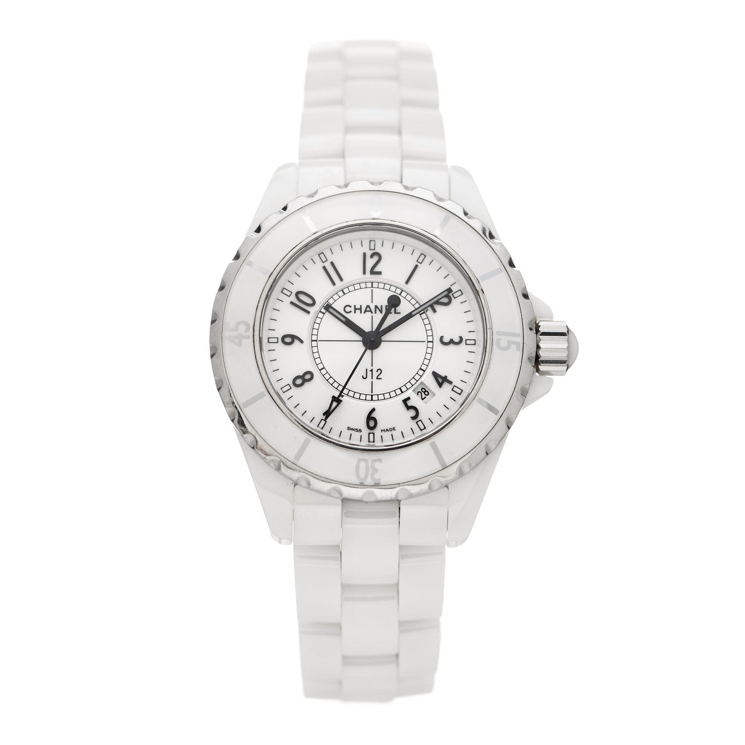 Chanel Stainless Steel Ceramic 33mm J12 Quartz Watch White 1 of 4