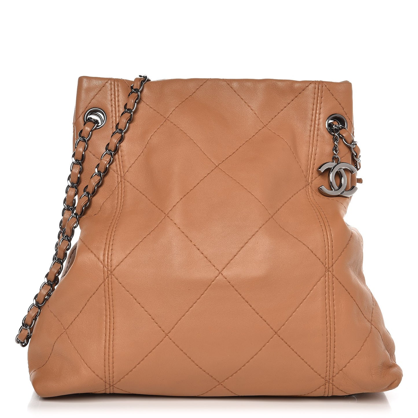 Lambskin Soft Touch Shoulder Bag Camel