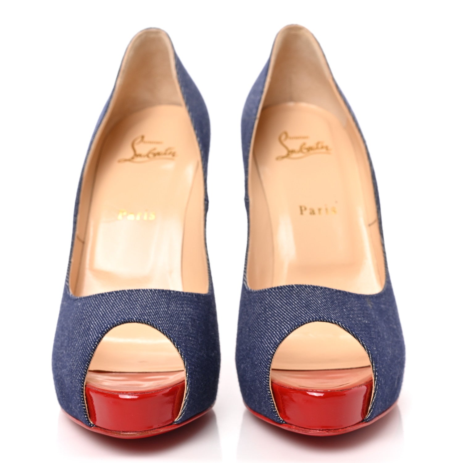 Christian Louboutin Denim Patent New Very Prive 120 Pumps 40 Blue 2 of 7