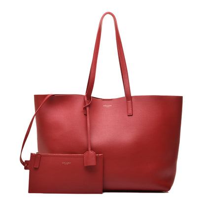 Saint Laurent Calfskin Large Shopping Tote Rouge Eros 1 of 9