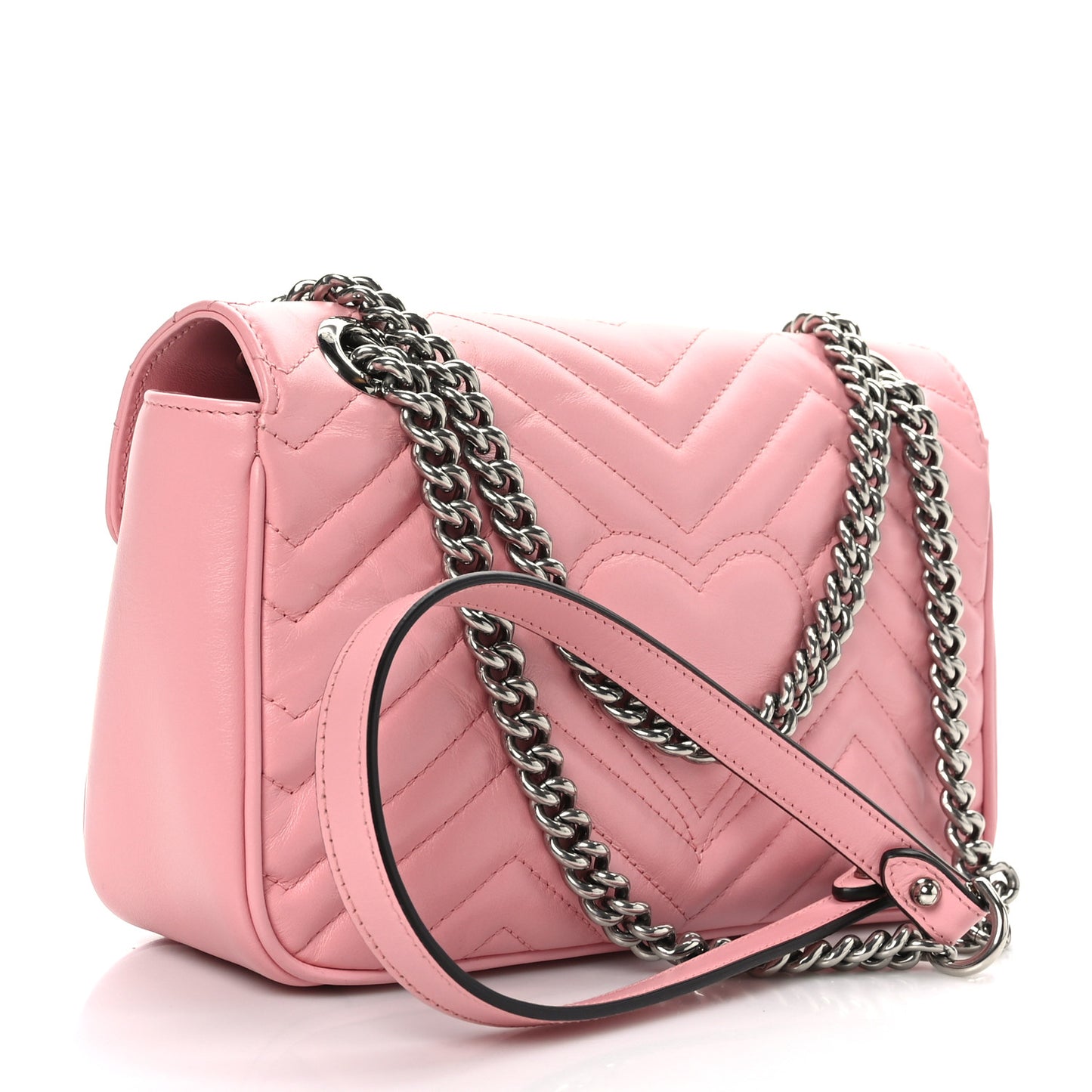 Calfskin Matelasse Small GG Marmont Shoulder Bag Wild Rose
