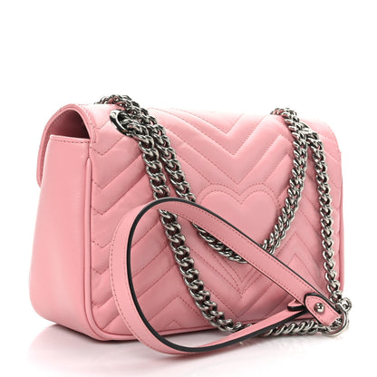 Gucci Calfskin Matelasse Small GG Marmont Shoulder Bag Wild Rose 2 of 9
