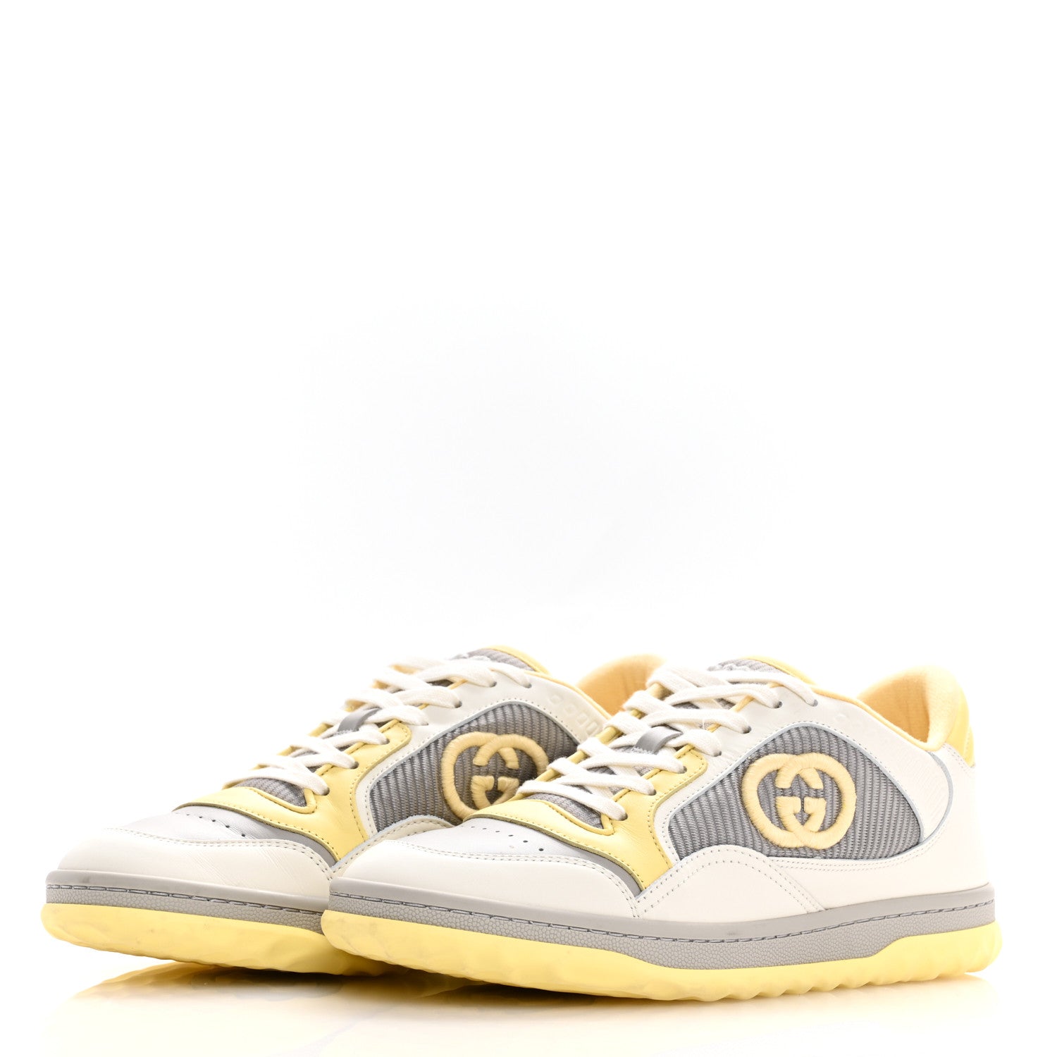 Gucci Dali Soft Calfskin Womens Mac80 Sneakers 38 Off White Grey Sky Yellow 4 of 11