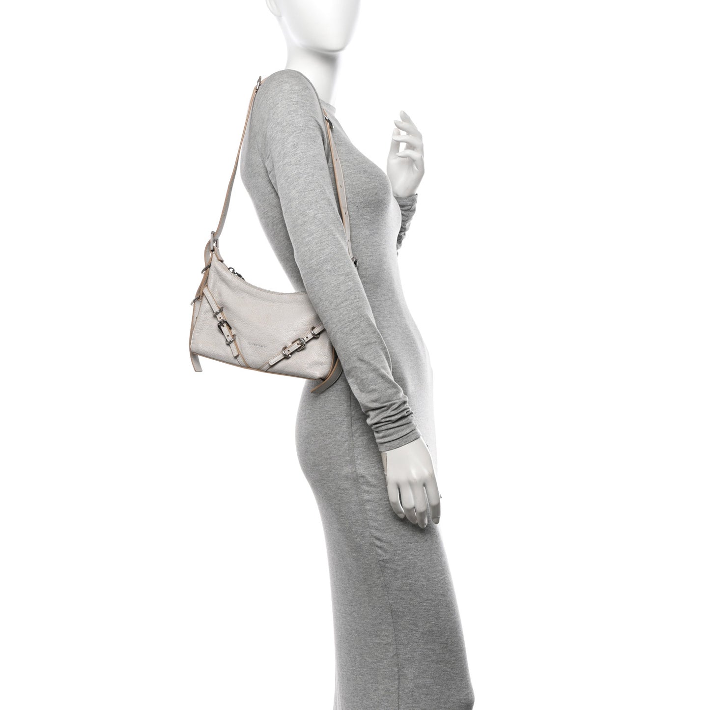 Tumbled Calfskin Mini Voyou Bag Ivory