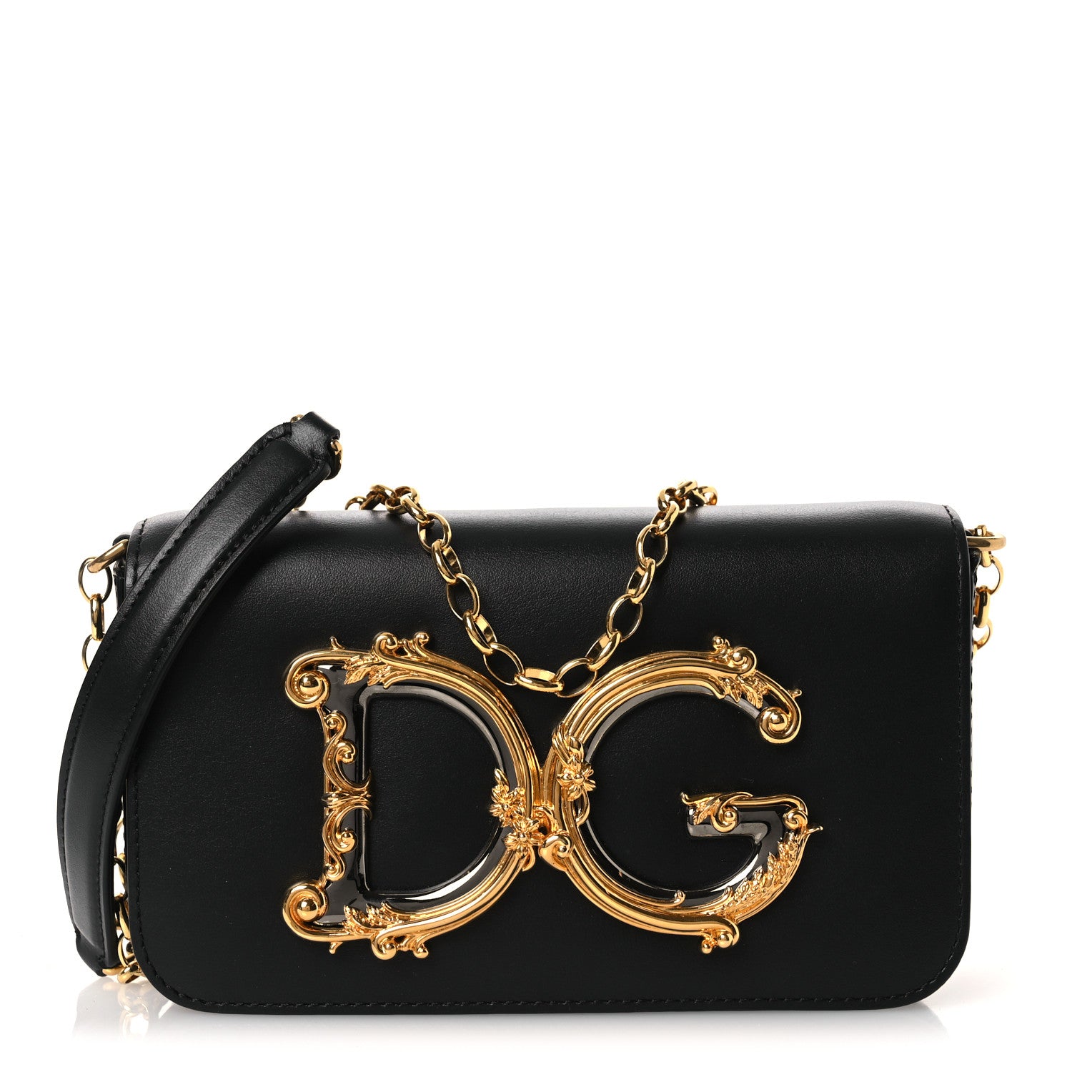 Dolce & Gabbana Nappa Mini DG Girls Shoulder Bag Black 1 of 10