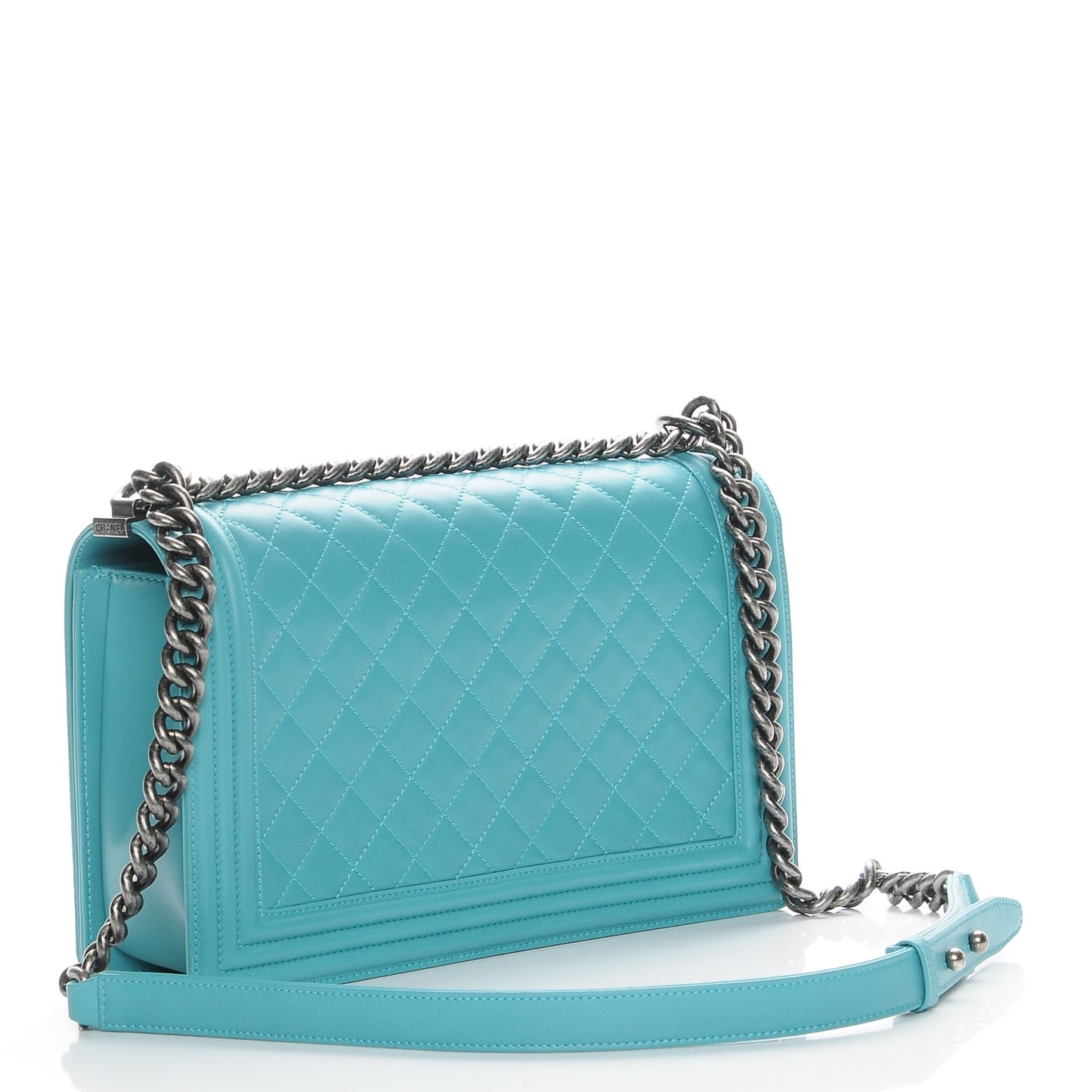 Lambskin Quilted New Medium Boy Flap Dark Turquoise