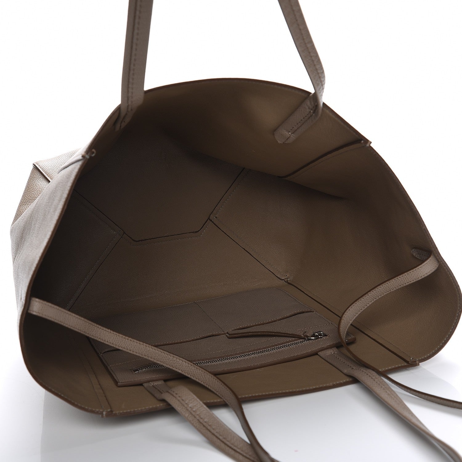 Celine Grained Calfskin Small Horizontal Cabas Phantom Taupe 5 of 13