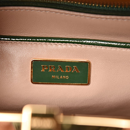 Prada Saffiano Vernice Pyramid Bag Larice Sabbia 8 of 9