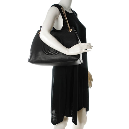 Gucci Pebbled Calfskin Medium Soho Chain Shoulder Bag Black 2 of 7