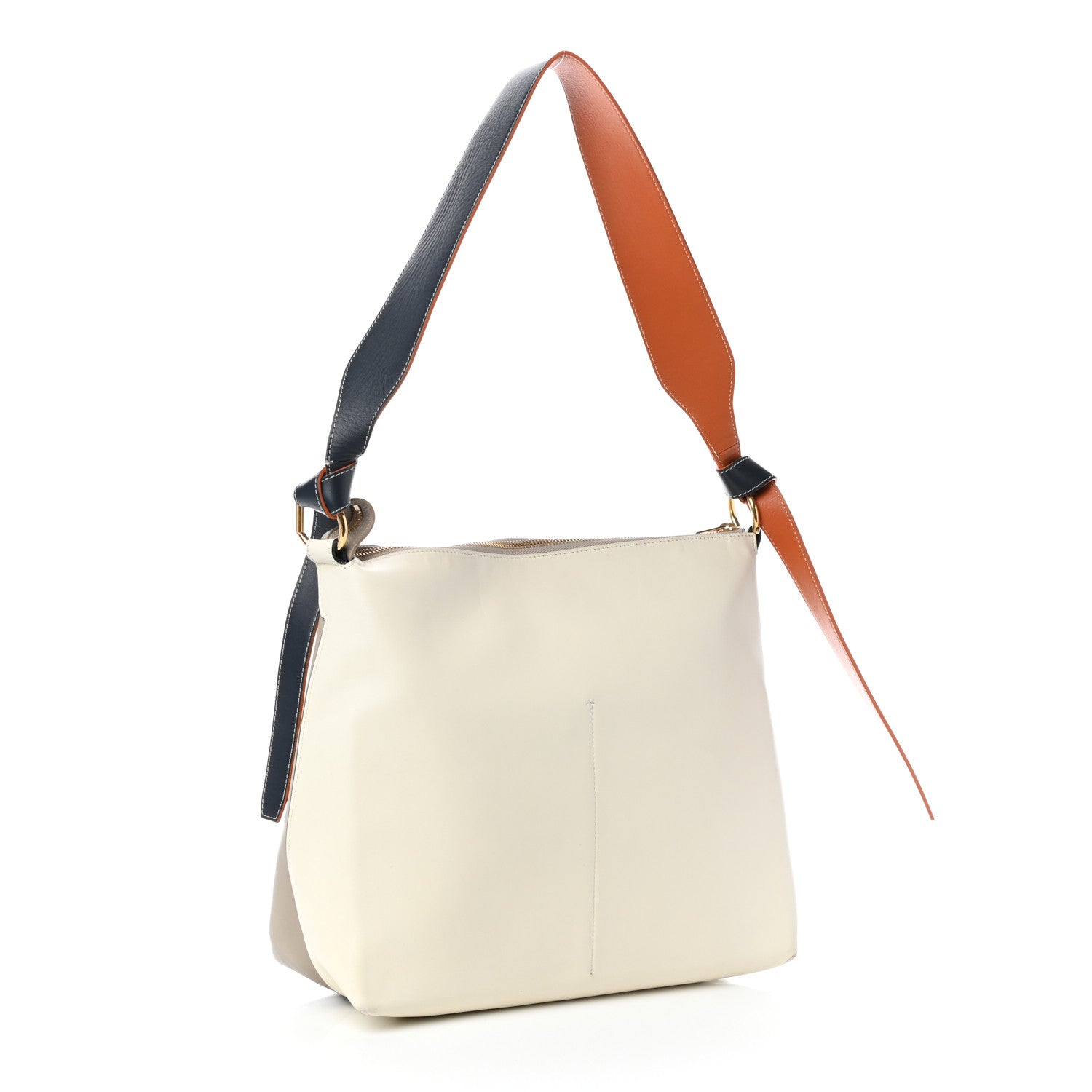 Celine Shiny Smooth Calfskin Zipped Twisted Cabas Beige White 3 of 9
