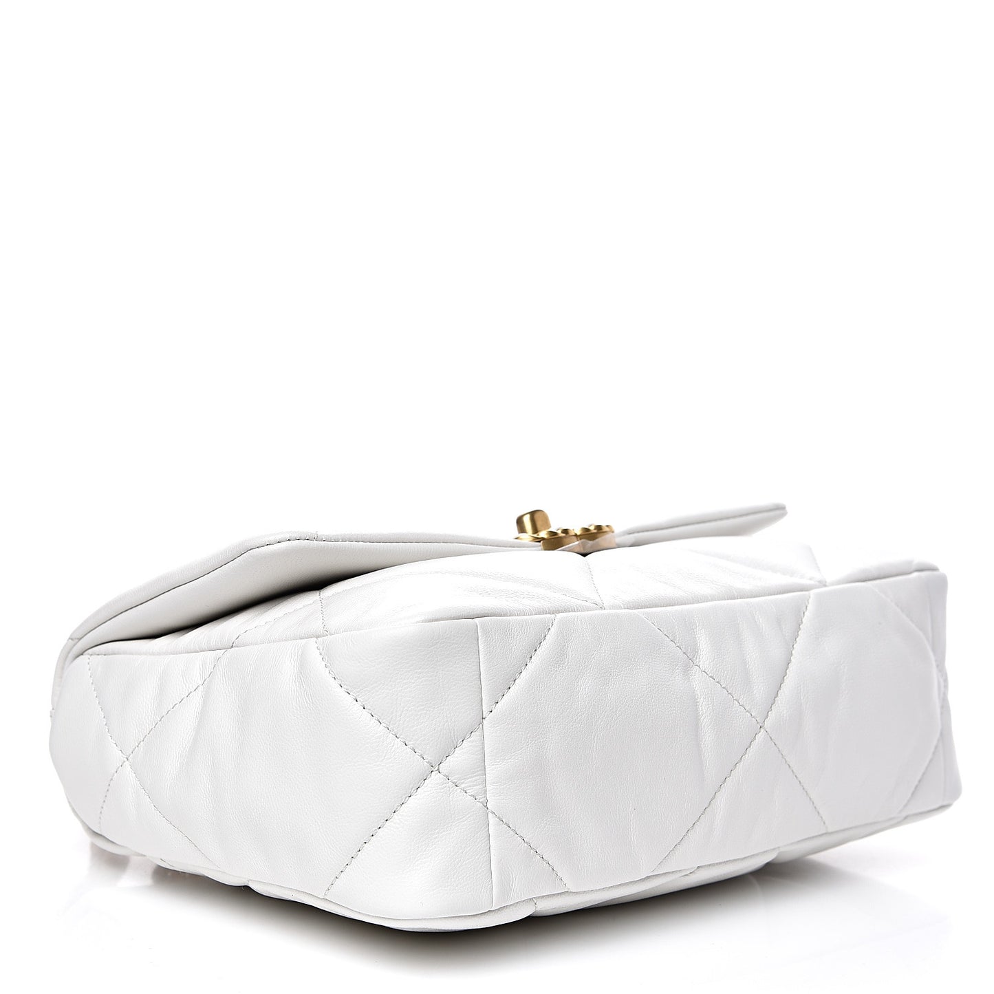 Goatskin Quilted Medium 19 Flap White