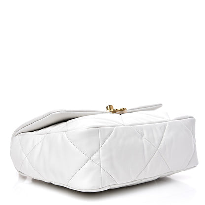 Chanel Goatskin Quilted Medium 19 Flap White 2 of 9
