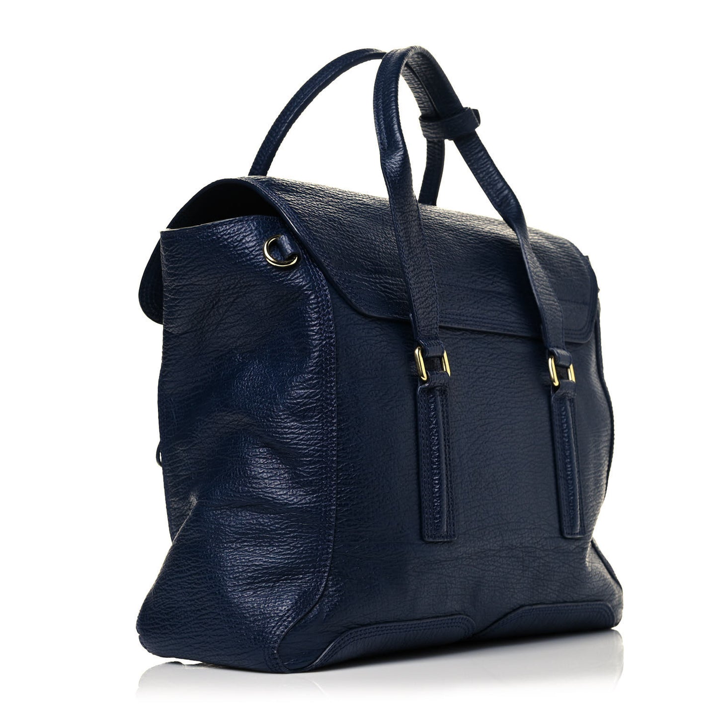 Textured Calfskin Large Pashli Satchel Ink