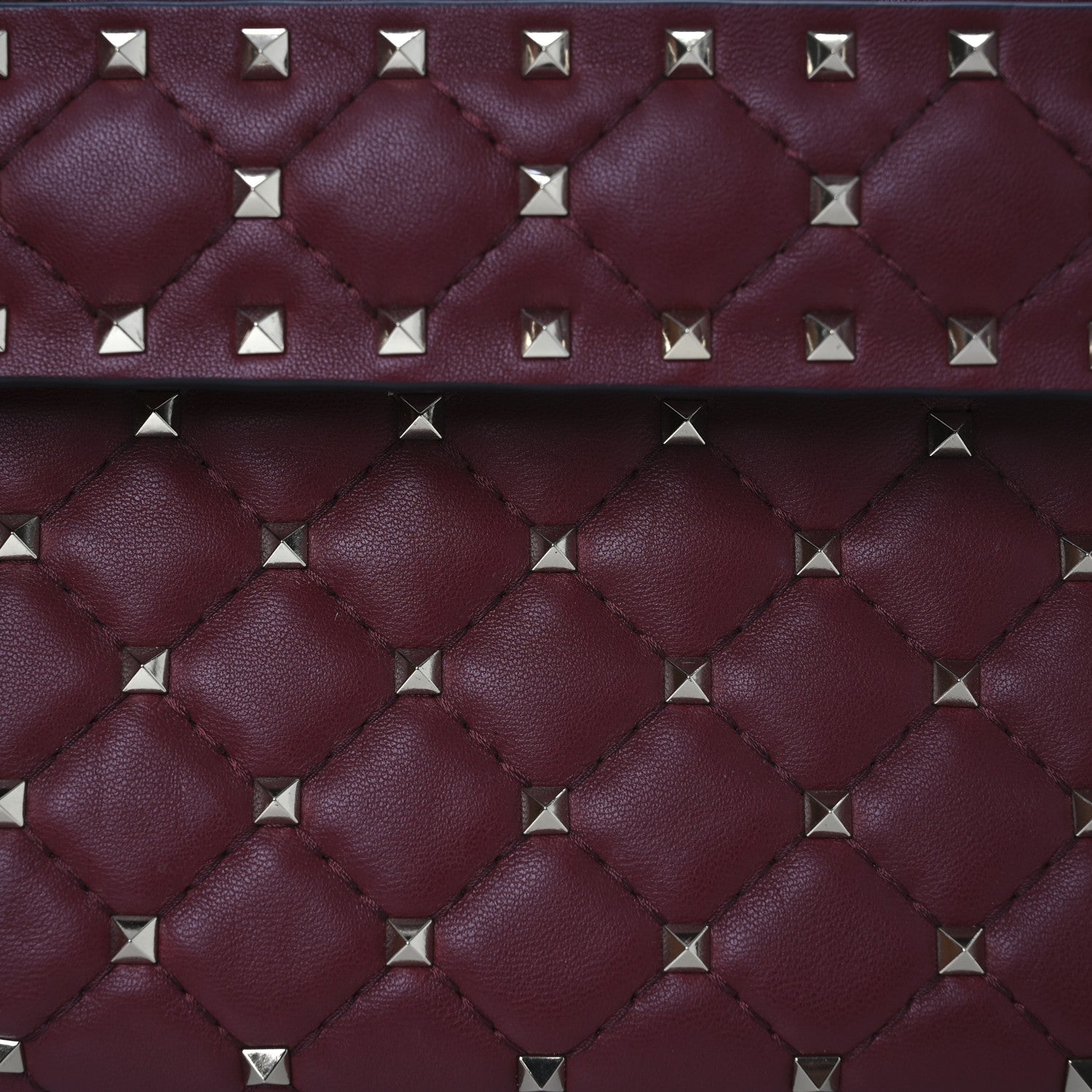 Valentino Garavani Nappa Rockstud Spike Side Slip Zip Clutch Rubino 7 of 12