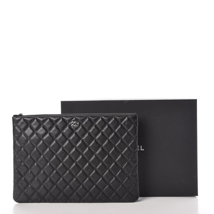 Chanel Iridescent Caviar Quilted Large Cosmetic Case Black 8 of 8