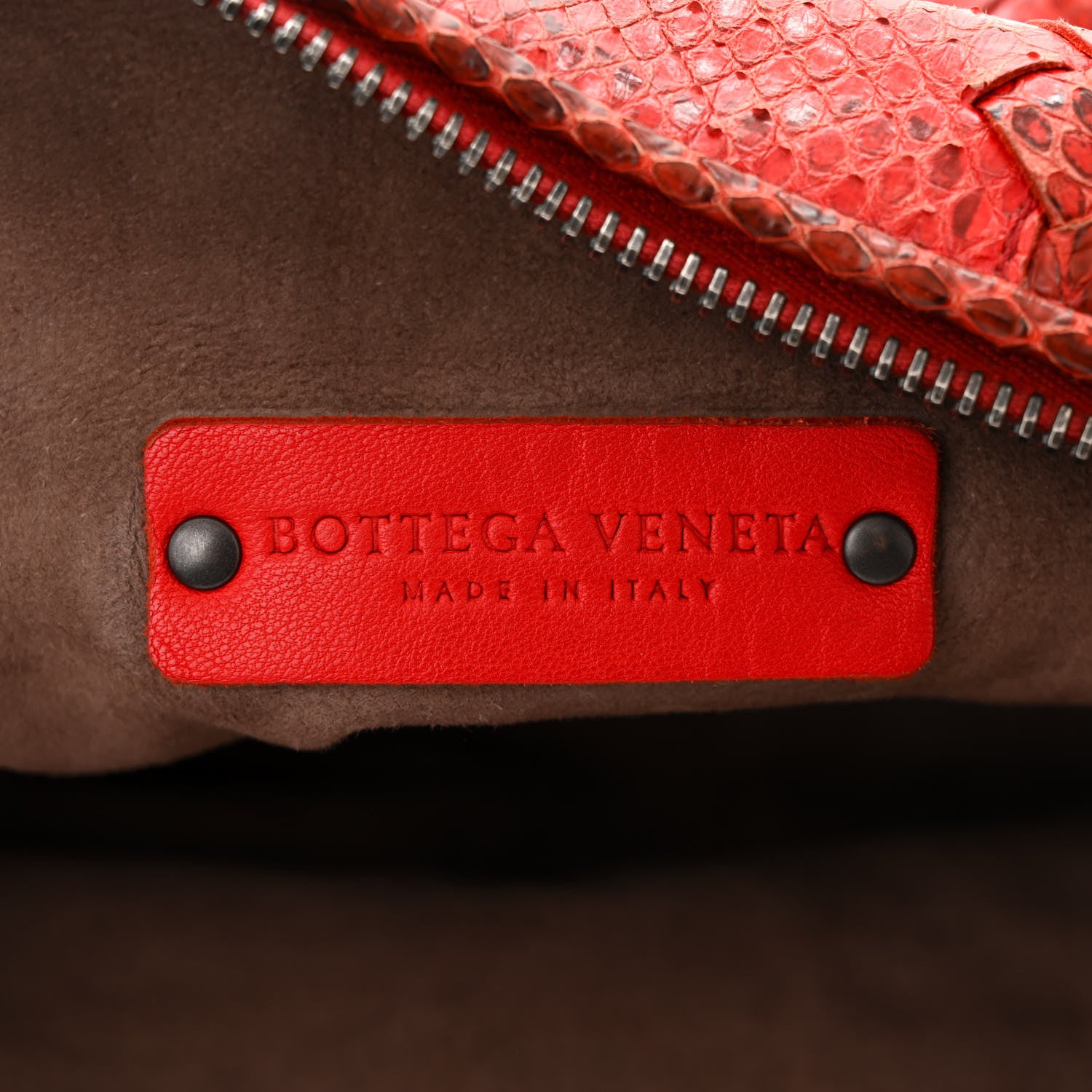 Bottega Veneta Snakeskin Intrecciato Small Shoulder Bag Red Multicolor 6 of 10