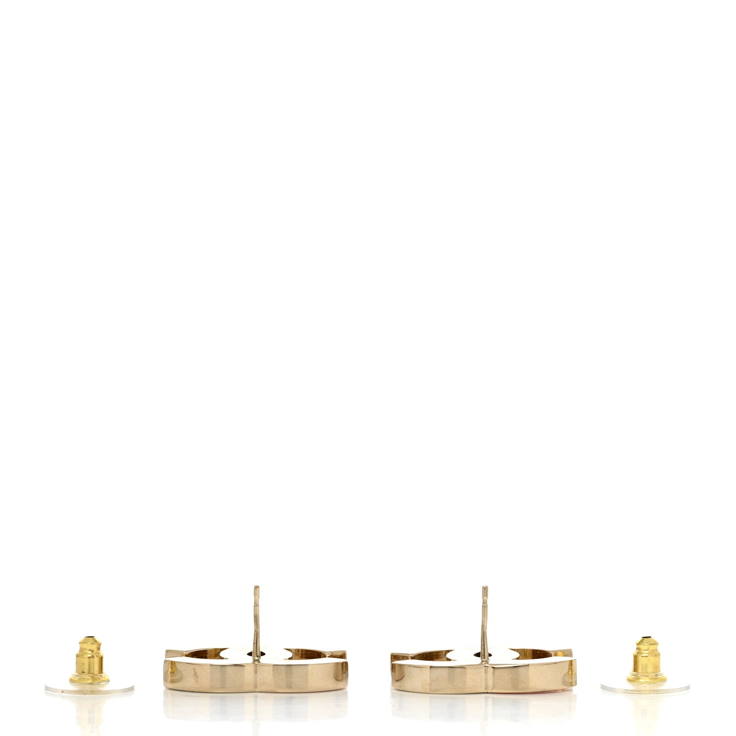 Chanel Enamel CC Earrings Gold Black Pink 3 of 4