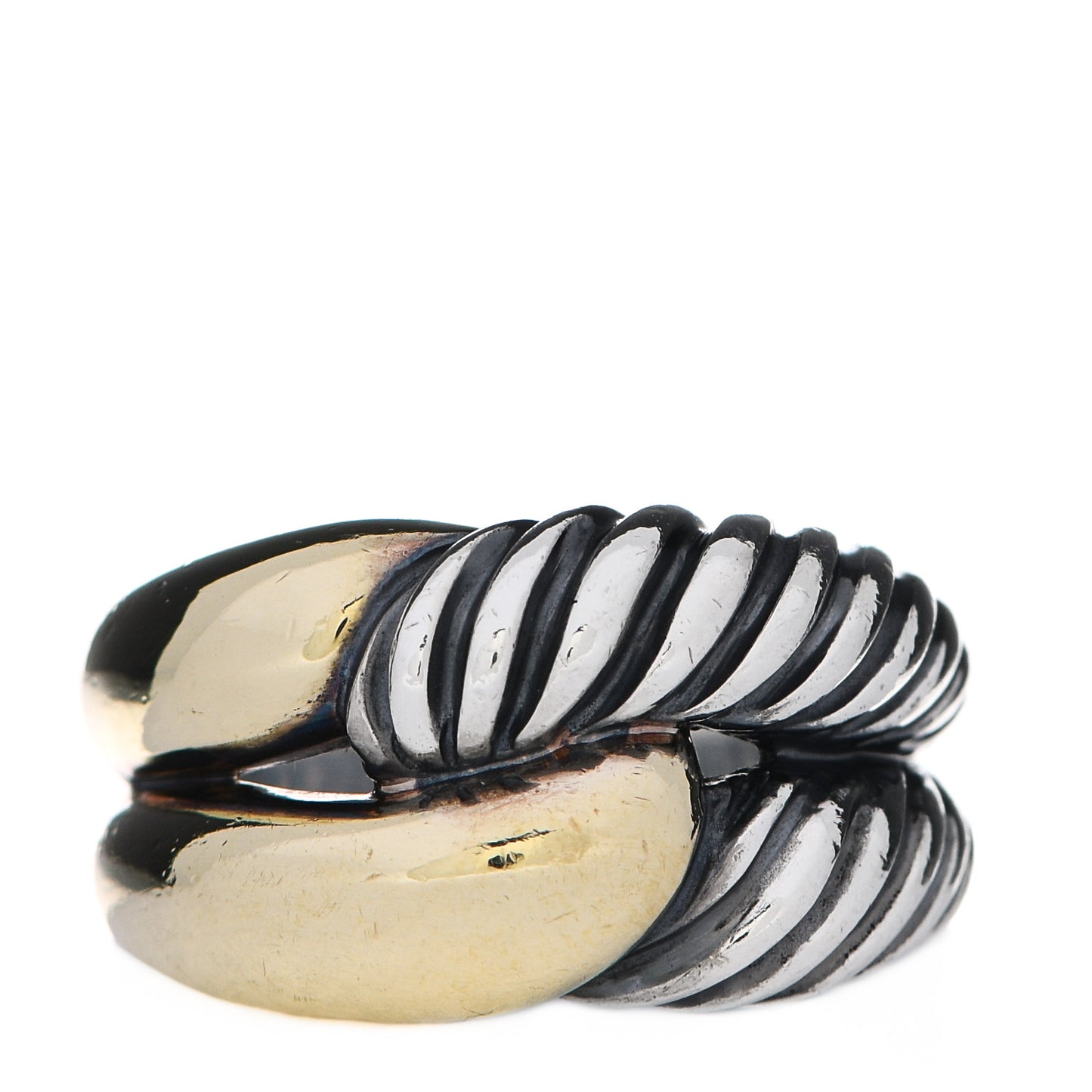 Sterling Silver 18K Yellow Gold Single Loop Labyrinth Ring 56 7.5