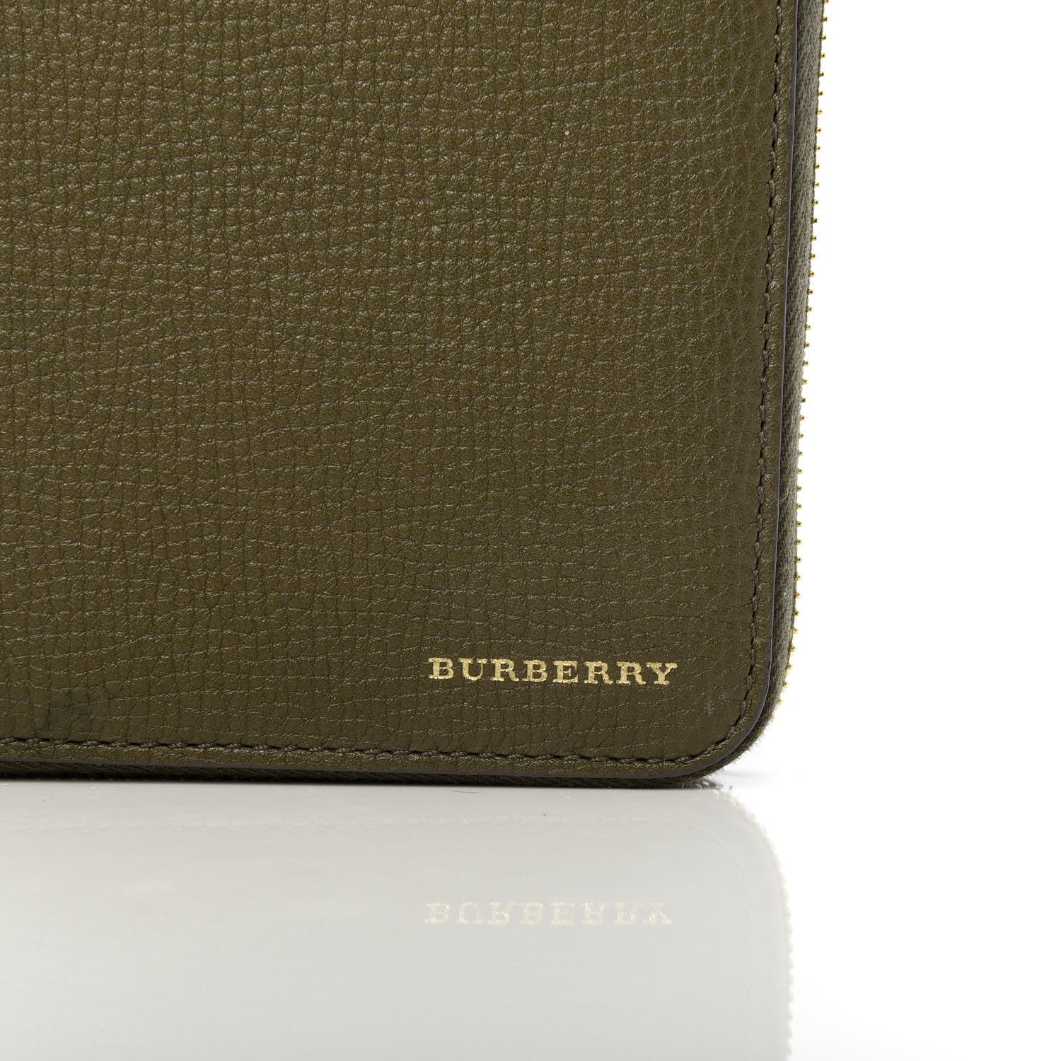Burberry House Check Calfskin Renfrew Long Zip Around Wallet Green 7 of 7