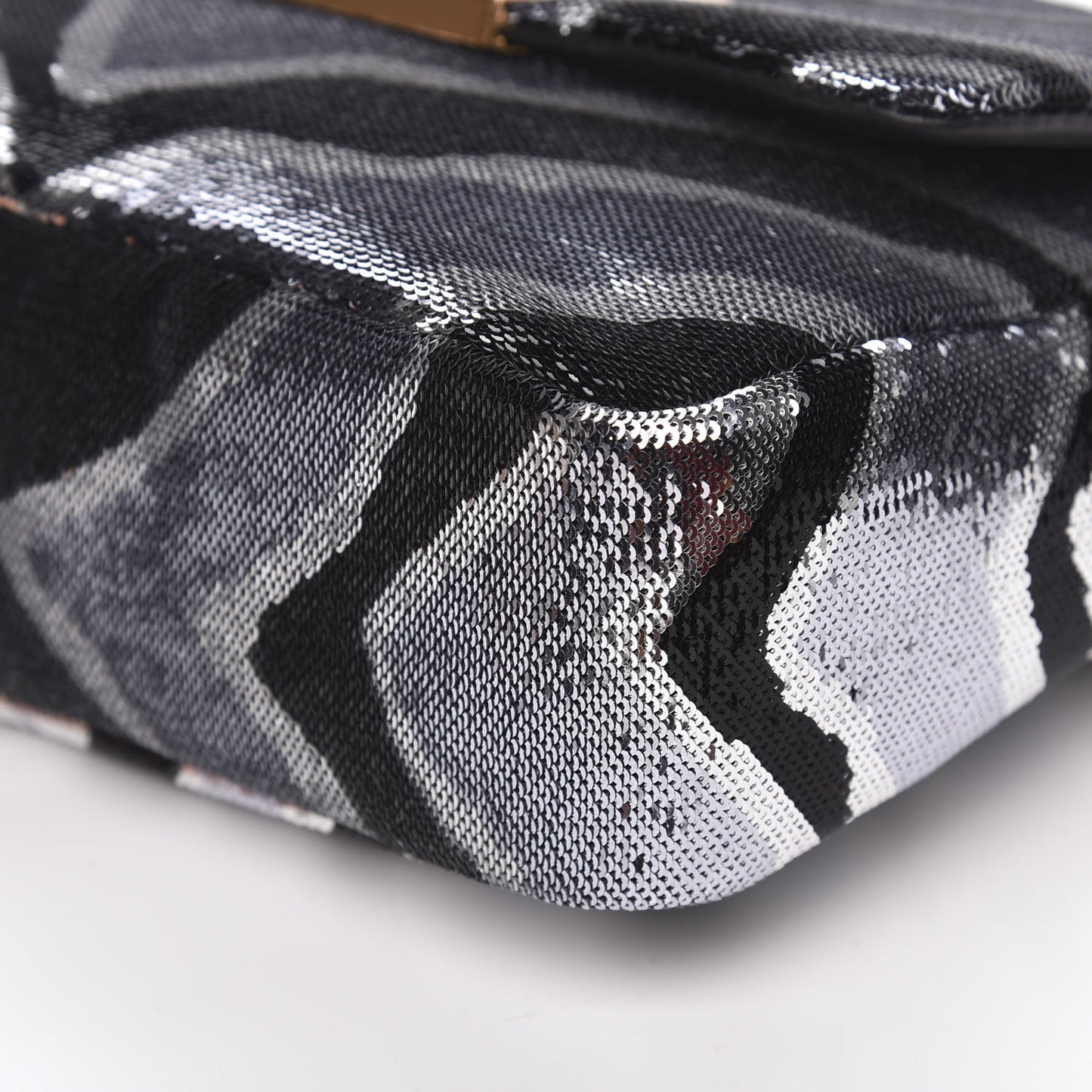 Sequin Zebra Print Natalia Large Bag Black Silver