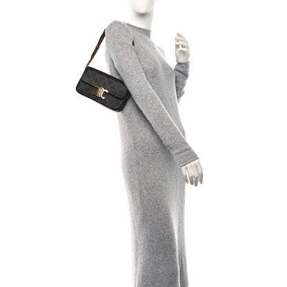 Celine Canvas Calfskin Triomphe Shoulder Bag Tan 2 of 8
