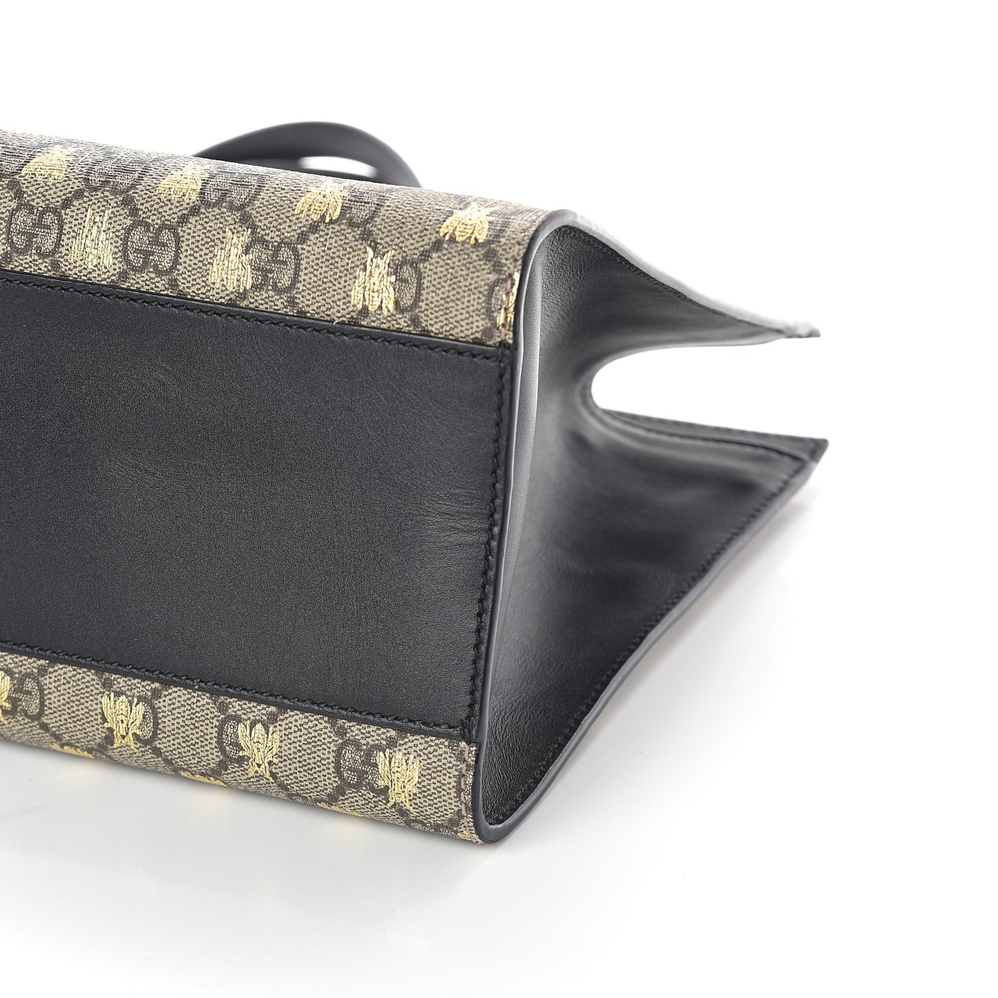 GG Supreme Monogram Bees Medium Padlock Tote Beige Oro Black