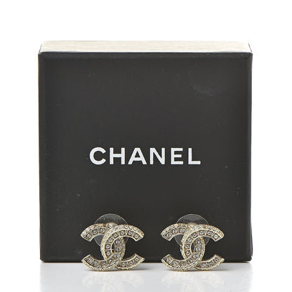 Chanel Crystal CC Earrings Gold 10 of 10