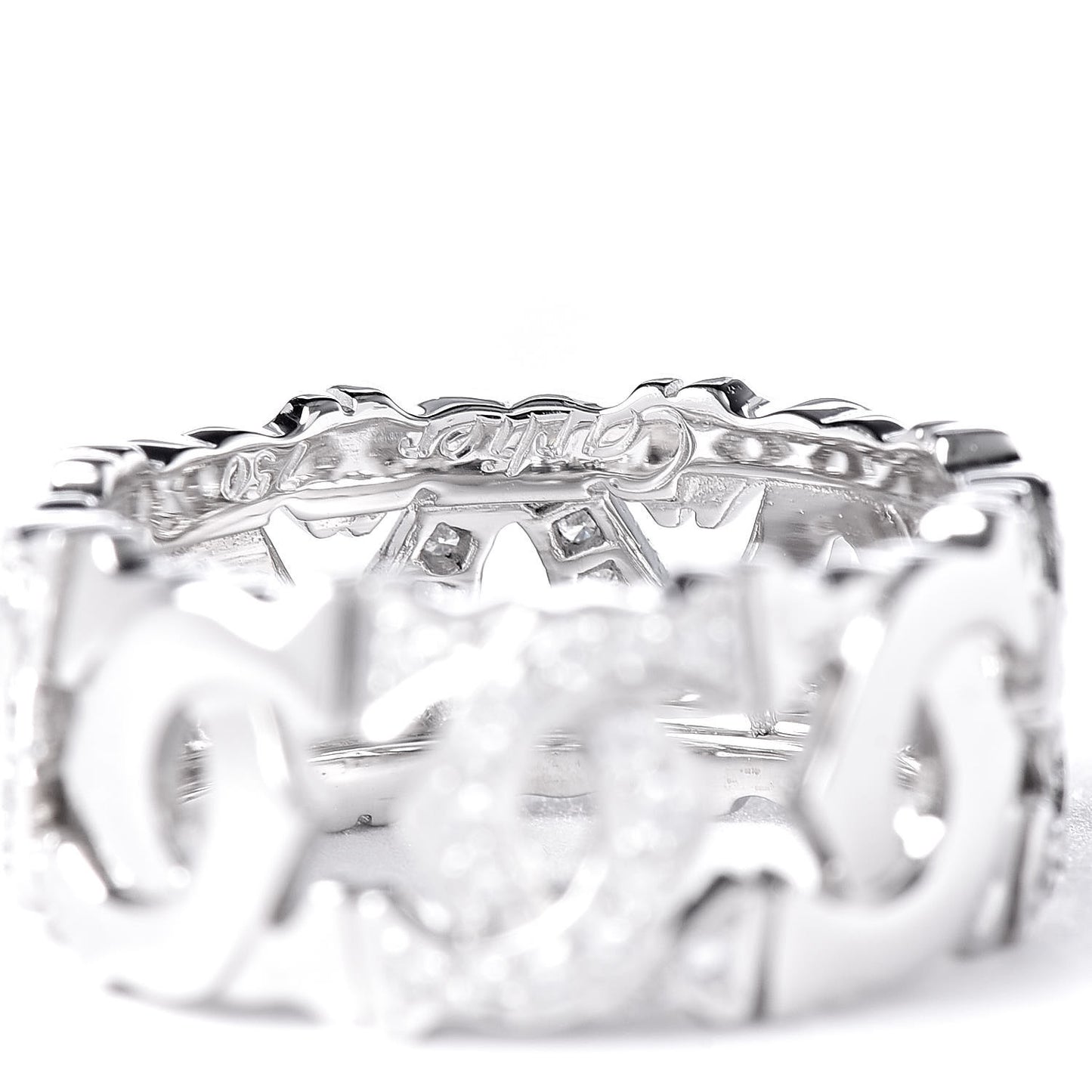 18K White Gold Diamond Entrelaces Ring 50 5.25