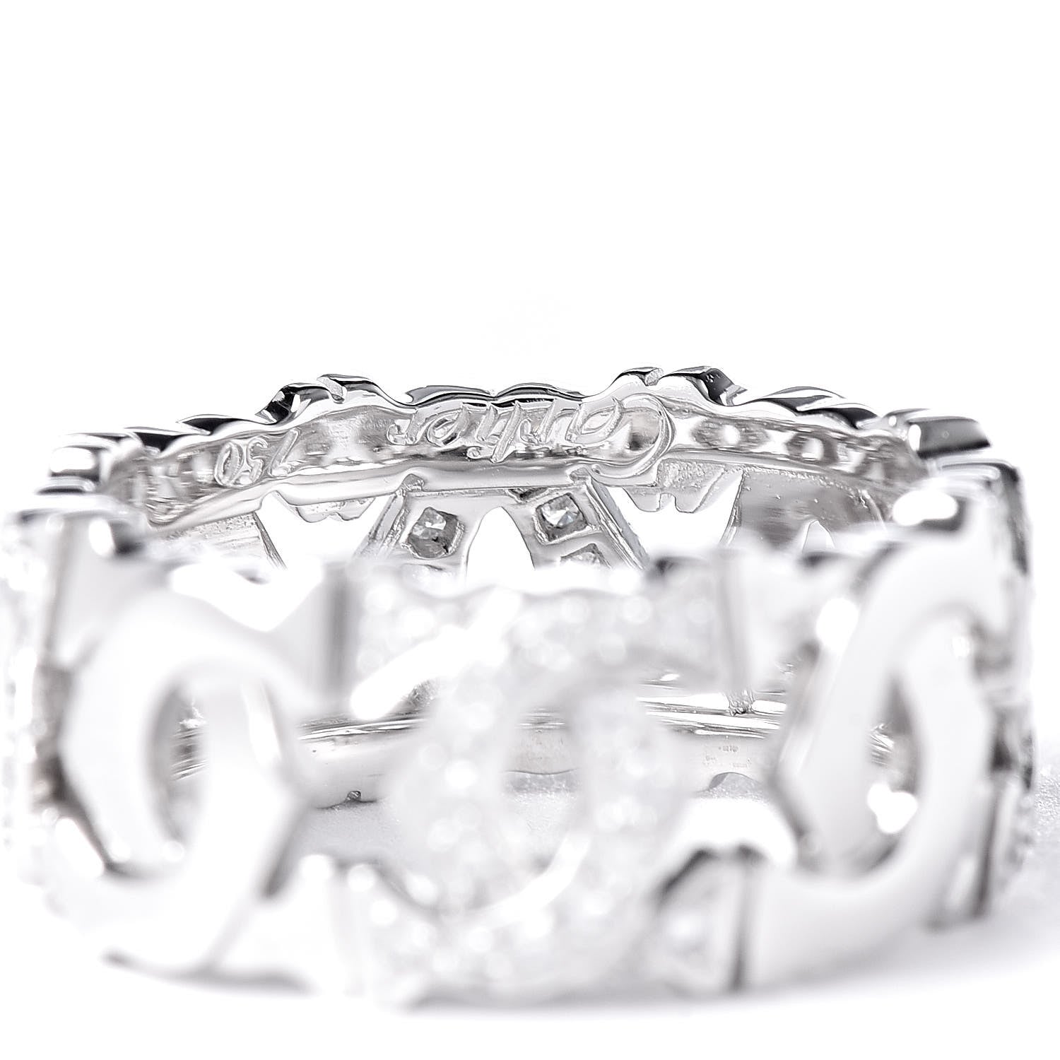 Cartier 18K White Gold Diamond Entrelaces Ring 50 5.25 4 of 5