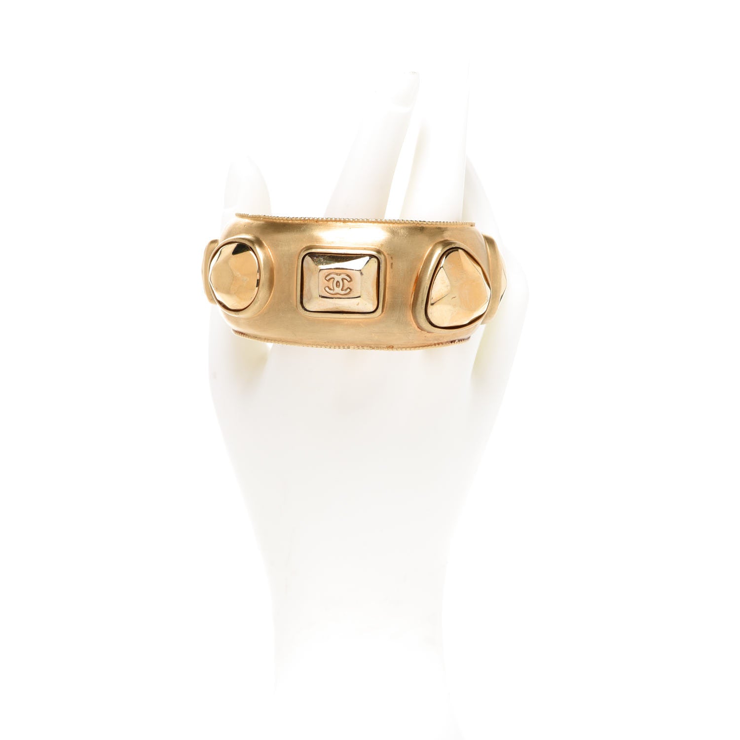 Chanel Metal CC Cuff Gold 2 of 3