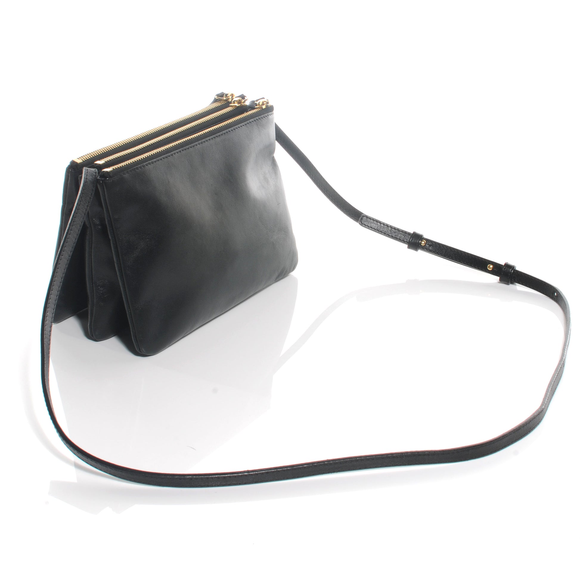 Celine Lambskin Small Trio Crossbody Bag Black 3 of 7