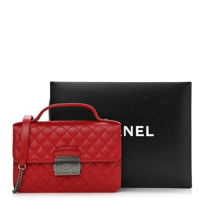 Chanel Goatskin Quilted Small CC University Top Handle Flap Red 13 of 13