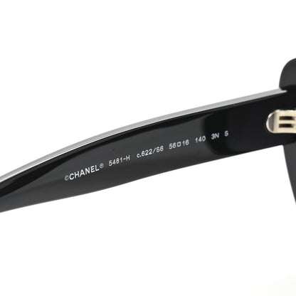 Chanel Acetate Pearl Cat Eye CC Sunglasses 5481-H Black 5 of 8