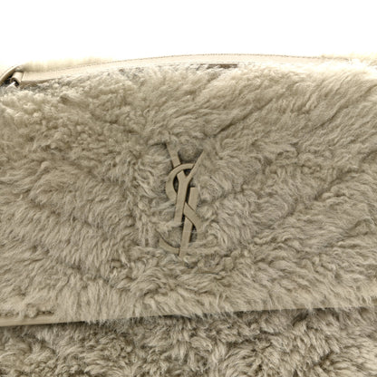 Saint Laurent Calfskin Shearling Monogram Medium Niki Chain Satchel Grey 9 of 11